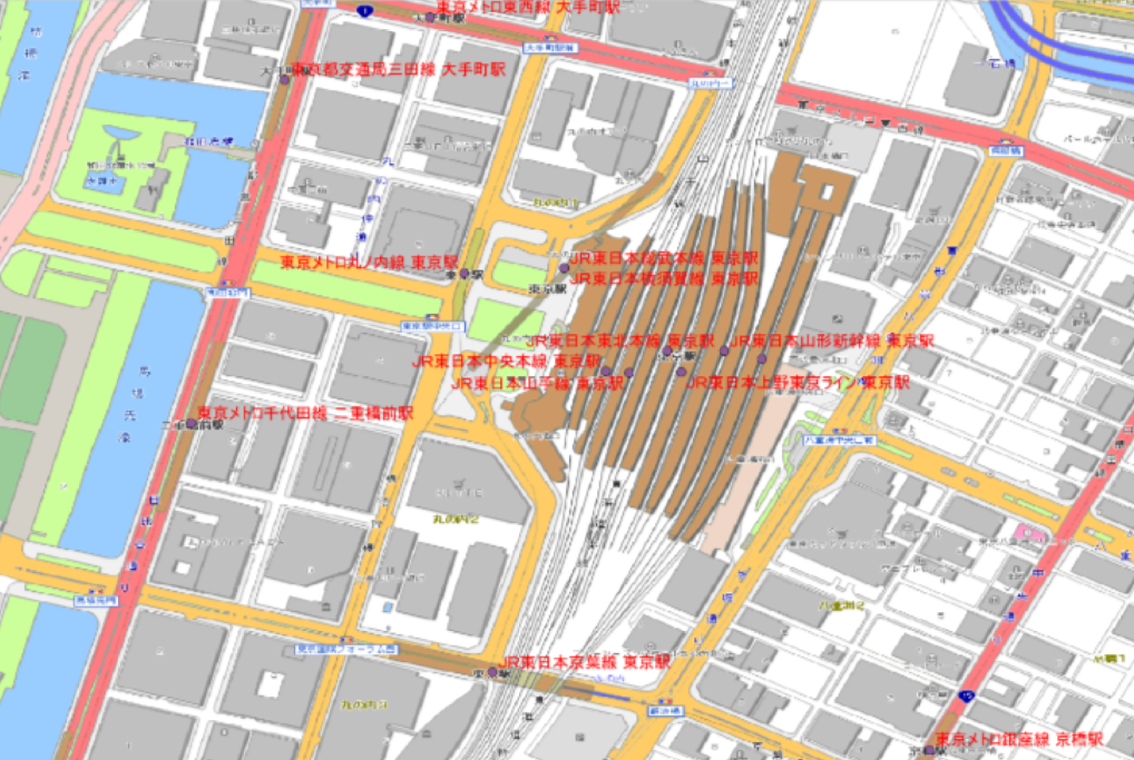 駅名検索結果の例